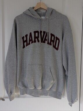 Champion Harvard University Pullover Hoodie – Heather Grey – Size Medium